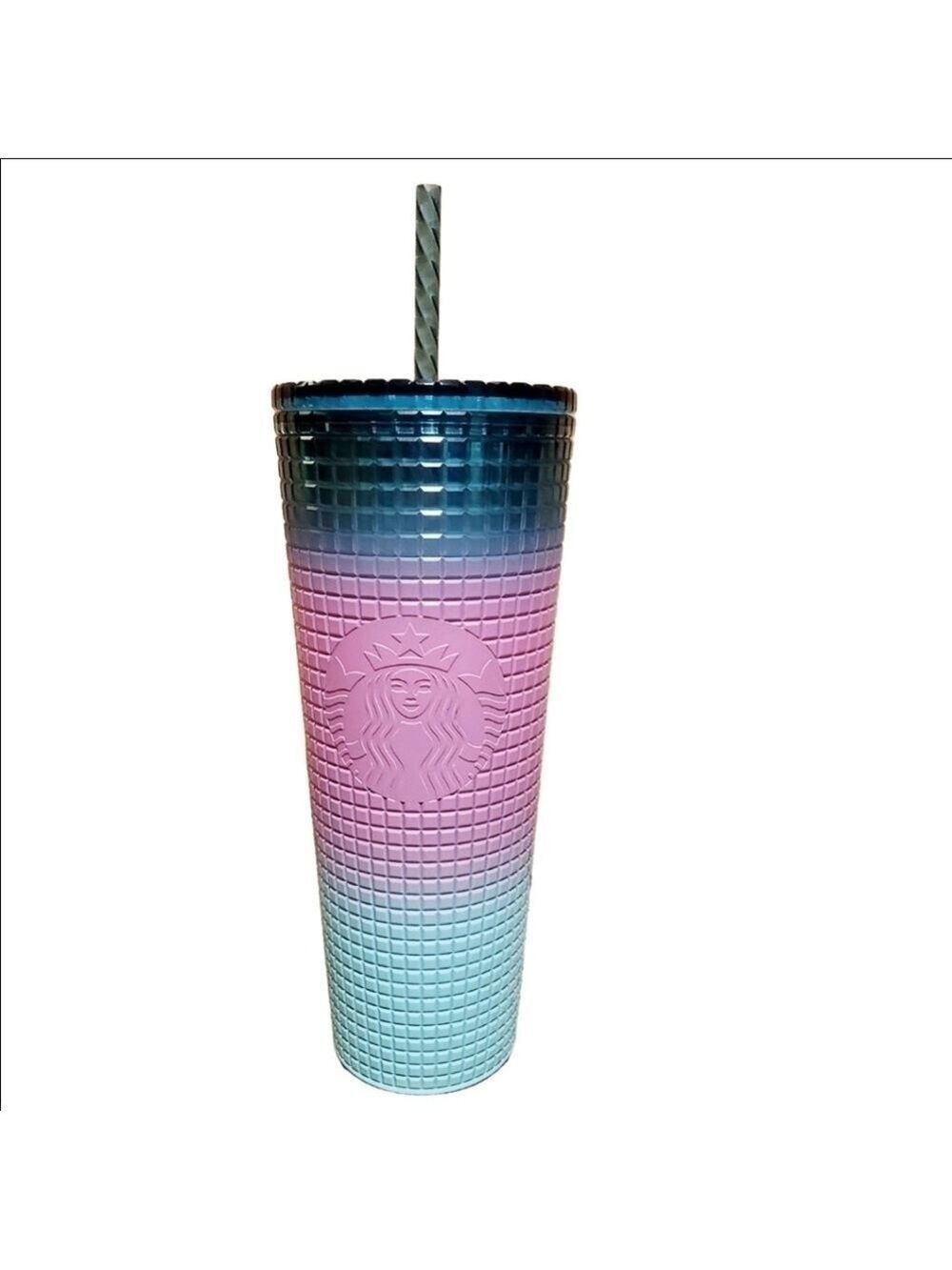 STARBUCKS TRI COLOR GRADIENT LIMITED EDITION VENTI COLD CUP TUMBLER WITH STRAW